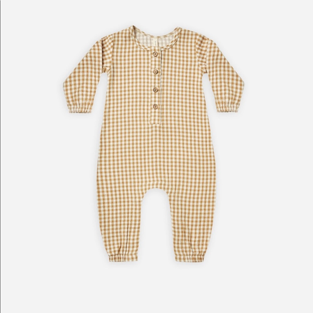 Quincy Mae Woven Jumpsuit in Honey Bingham